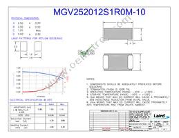 MGV252012S1R0M-10 Datasheet Cover