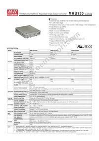 MHB150-48S12 Datasheet Cover