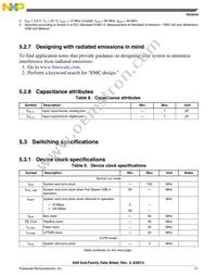 MK60DN256VMC10 Datasheet Page 21