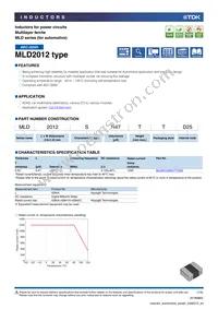 MLD2012SR47TTD25 Datasheet Cover