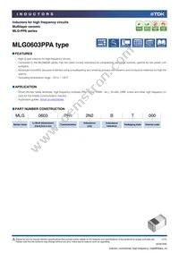 MLG0603PPA4N7JT000 Datasheet Cover