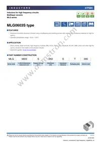 MLG0603S3N6BT000 Datasheet Cover