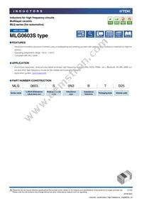 MLG0603S3N9BTD25 Datasheet Cover