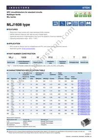 MLJ1608WR18JT000 Datasheet Cover