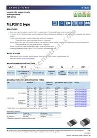 MLP2012V1R0TT Datasheet Cover