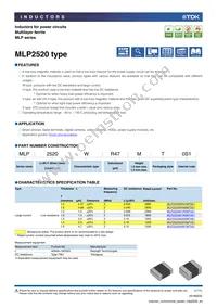 MLP2520WR68MT0S1 Datasheet Cover