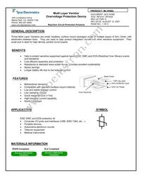 MLV0402-080M-C211 Datasheet Cover