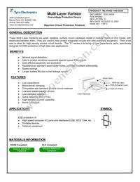 MLV0402-180-E030 Datasheet Cover