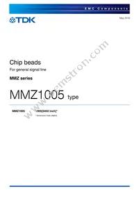MMZ1005Y-800C Datasheet Cover