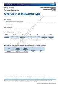 MMZ2012R600ATD25 Datasheet Page 3