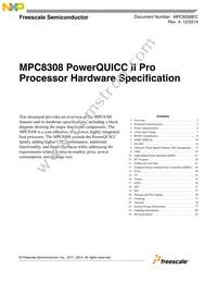 MPC8308CZQAGD Datasheet Cover