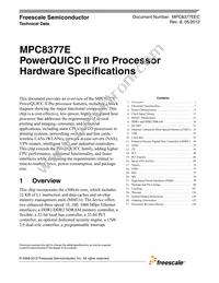 MPC8377CVRAGDA Datasheet Cover
