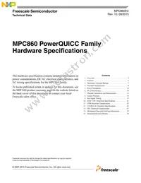 MPC860SRZQ66D4R2 Datasheet Cover