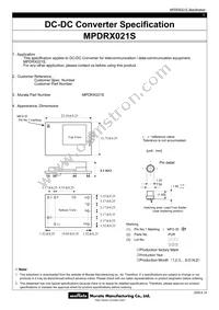 MPDRX021S Datasheet Cover