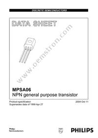MPSA06 Datasheet Cover