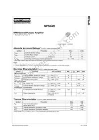 MPSA20_D74Z Datasheet Cover