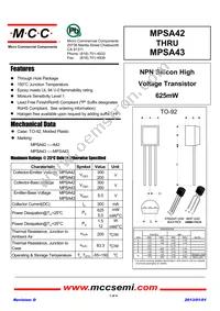 MPSA43-AP Datasheet Cover