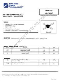 MRF559G Datasheet Cover