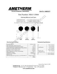 MS15 15004-B Datasheet Cover