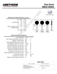 MS22 20005-A Datasheet Cover