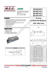 MT40C16T1-BP Datasheet Cover