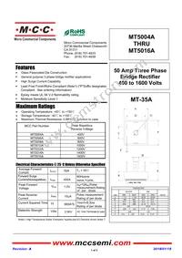 MT5016A-BP Datasheet Cover
