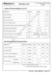 MT5470A-LWT Datasheet Page 3