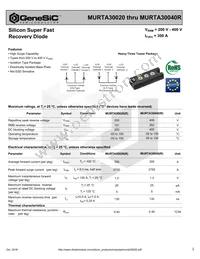 MURTA30040R Datasheet Cover