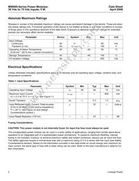 MW005C Datasheet Page 2