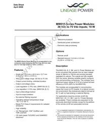 MW010C Datasheet Cover