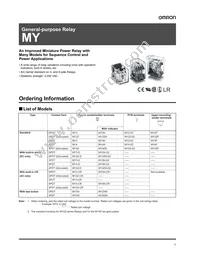 MY3F AC110/120 Datasheet Cover