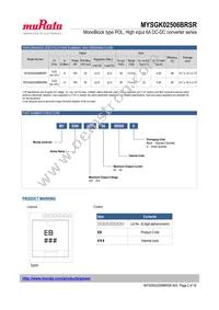 MYSGK02506BRSR Datasheet Page 2