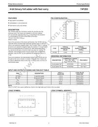 N74F283D Datasheet Page 2