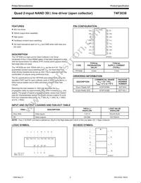 N74F3038D Datasheet Page 2