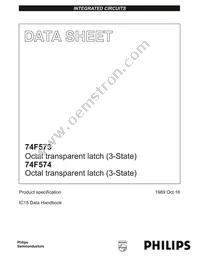 N74F573DB Datasheet Cover