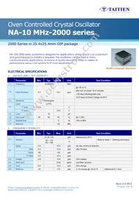 NA-10M-2000 Datasheet Cover