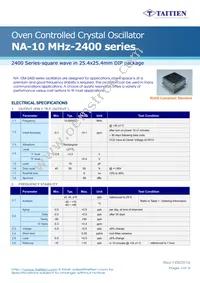 NA-10M-2453 Datasheet Cover