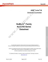 NANO103SD3AN Datasheet Cover