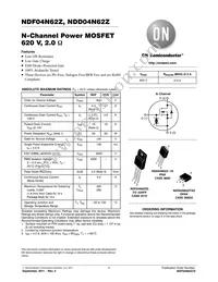 NDF04N62ZG Datasheet Cover