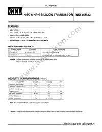 NE685M33-T3-A Datasheet Cover