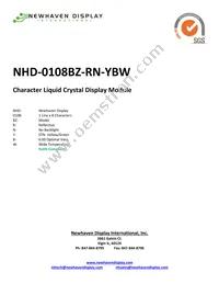 NHD-0108BZ-RN-YBW Datasheet Cover