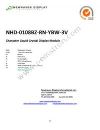 NHD-0108BZ-RN-YBW-3V Datasheet Cover