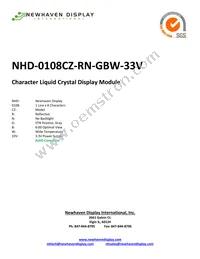 NHD-0108CZ-RN-GBW-33V Datasheet Cover
