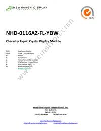 NHD-0116AZ-FL-YBW Datasheet Cover