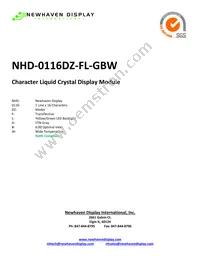 NHD-0116DZ-FL-GBW Datasheet Cover