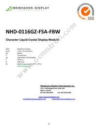 NHD-0116GZ-FSA-FBW Datasheet Cover