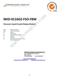 NHD-0116GZ-FSO-FBW Datasheet Cover