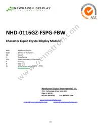 NHD-0116GZ-FSPG-FBW Datasheet Cover