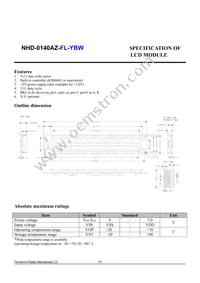 NHD-0140AZ-FL-YBW Datasheet Page 2