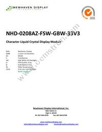 NHD-0208AZ-FSW-GBW-33V3 Datasheet Cover